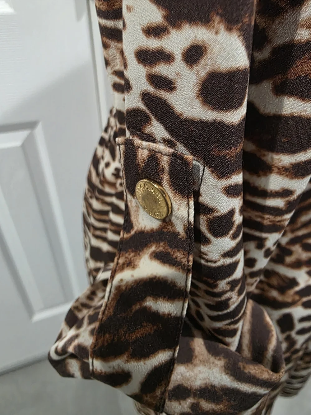 Michael Kors Big Cat Zip-Up Tunic Small Chocolate MSRP .